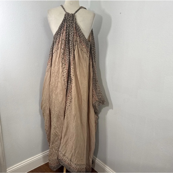 Free People Maxi Dress S Oversize Boho Merida Printed pale pink Beachy Bohemian - Picture 5 of 14